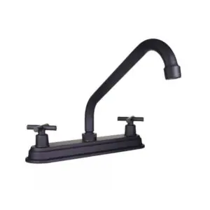 [SP-80068] MEZCLADORA PARA FREGADERO 8" maneral de zinc de vuelta completa , cuerpo de latón,cubierta de acero inoxidable, cuello de acero inoxidable,cartucho de latón, cierre de compresión, acabado cromo espejo.