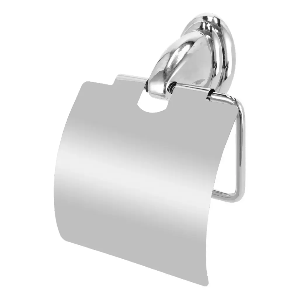 [SP-60063] PORTAPAPEL C/ CUBIERTA Soporte de zinc y cubierta de acero inoxidable y acabado en cromo.