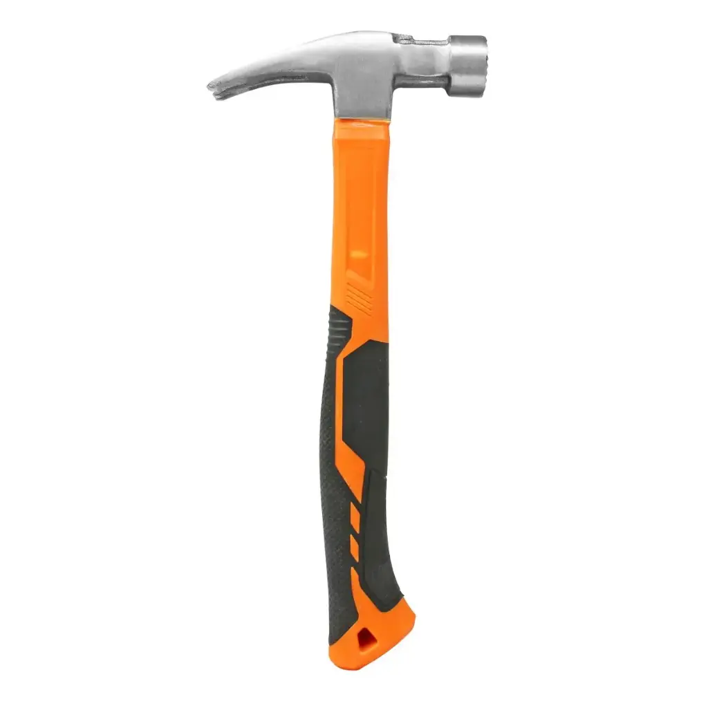 [SW-19991] Martillo uña curva, cara fresada que permite impacto sin deslizamiento, alojamiento imantado para clavos, succión magnetica nails slot. cabeza 16 oz y medida de 32cm. mango de fibra de vidrio