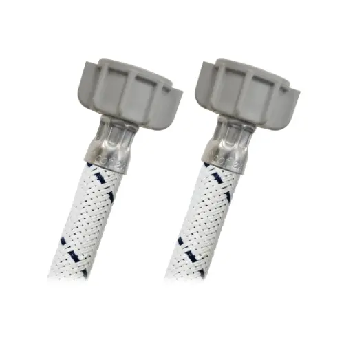 [CVLB-A40] CONECTOR FLEXIBLE COFLEX VINILO FERRETERO 1/2 X 1/2 (TRENZADO DE VINILO REFORZADO BLANCO DE 40 CM, ESPIGA DE COBRE, FERULA DE ACERO INOXIDABLE)