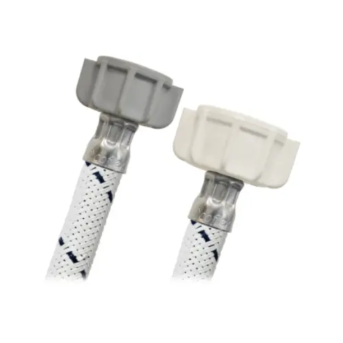 [CVSB-A35] CONECTOR FLEXIBLE COFLEX VINILO FERRETERO 1/2 X 7/8 (TRENZADO DE VINILO REFORZADO BLANCO DE 35 CM, ESPIGA DE COBRE, FERULA DE ACERO INOXIDABLE)