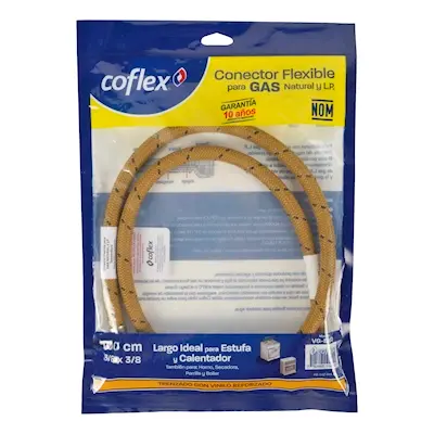 [VG-B60] CONECTOR FLEXIBLE COFLEX VINILO GAS 3/8 FLARE X 3/8 FLARE (MANGUERA PARA GAS DE VINILO REFORZADO DE 60 CM)