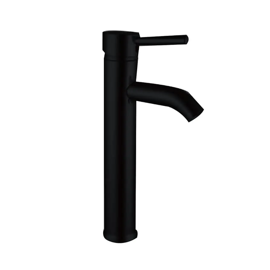 [SF-11801-N] MONOMANDO P/ LAVABO cuerpo metálico, cuerpo cerámico de suave apertura, maneral de zinc, mide 29 cm de altura,acabado negro mate, con doble flexibles mangueras (calor y frio) .Acabado negro mate