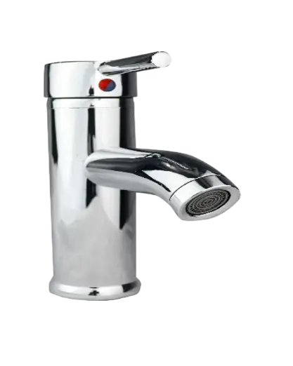 [SF-11802] MONOMANDO P/ LAVABO cuerpo metálico, cartucho cerámico de suave apertura, maneral de zinc, mide 17 cm de altura, acabado cromado, con doble flexibles mangueras (calor y frio) .Acabado cromo