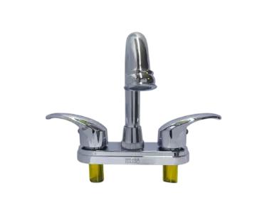 [SF-42018] MEZCLADORA DE LAVABO 4" Cuerpo de zinc,Cartucho,manerales y cubierta de plástico,Cuello de acero inoxidable(Φ19×280mm) Cierre de cerámico (90°) Acabado cromado