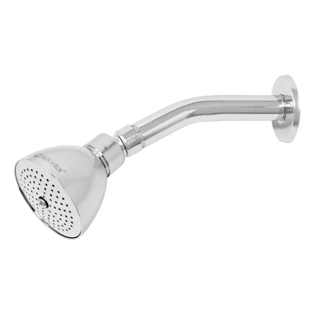 [SP-50003-1] REGADERA REDONDA 2 1/2", funciona con baja presión, para mayor flujo de agua se puede retirar el reductor, cabeza de zinc, brazo metálico cromado y chapeton de acero inoxidable, acabado cromo espejo