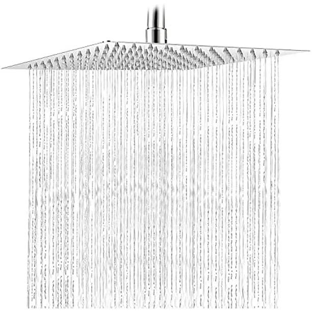 [SP-50018] REGADERA CUADRADA 8" Cuerpo de acero inoxidable, sin brazo,acabado cromo