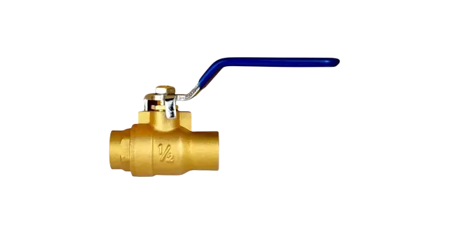 [SP-70102] VALVULA DE ESFERA SOLDABLE1/2", Cuerpo y cartucho de laton,Manija y tuerca de hierro,para agua,aceite y gas (WOG)