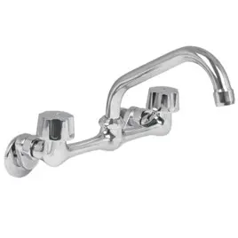 [SP-80012] MEZCLADORA PARA FREGADERO 8", maneral de zinc de vuelta completa, cuerpo de laton, cartucho de laton, cuello de acero inoxidable, cierre de compresión.