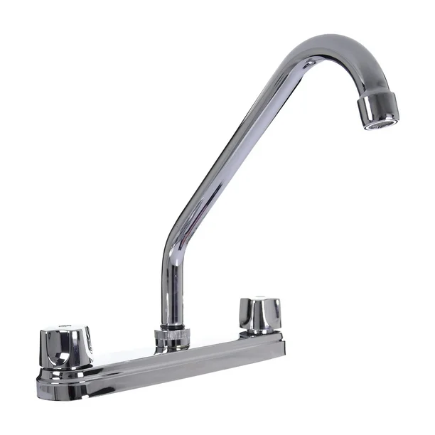 [SP-80090] MEZCLADORA PARA FREGADERO 8" maneral de zinc de vuelta completa, cuerpo de latón, cierre de compresión, cartucho de latón, cuello de acero inoxidable,cubierta de acero inoxidable,cabado cromo espejo.