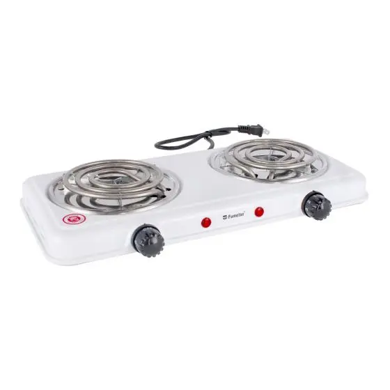 [SW-23032-B] PARRILLA ELÉCTRICA DE DOBLE RESISTENCIA Termostato que regula la temperatura,se apaga al llegar a la temperatura indicada y se enciende para mantenerla,Frecuencia nominal: 50 / 60 Hz Potencia nominal: 2000w Tensión nominal: 127v